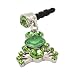 For Apple iPhone 4S 4 Galaxy S Cell Phones & MP3s Frog Green Gems Universal 3.5mm Headphone Plug Charm
