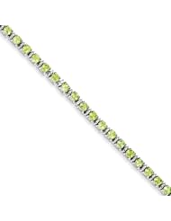 Sterling Silver Peridot And Diamond Bracelet
