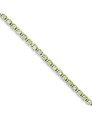 Sterling Silver Peridot and Diamond Bracelet