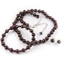 Dark Chocolate Satin-Finish 8mm Glass Pearl Necklace, Bracelet and Earrings Set by Margot Townsend