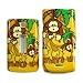 Yellow with Two Cartoon Monkeys Animal Coconut Tree 