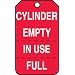 Accuform Signs MGT206CTP Cylinder Tag "Cylinder Empty/In Use/Full" Perforated Red PF-Cardstock (Pack of 25)