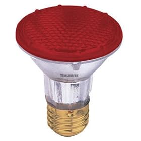 Bulbrite H50PAR20R 120V 50W PAR20 Halogen Light, Red