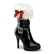 4 1/2 Inch Womens Santa Boots Ankle Fur Cuff Sexy Costume Boots Black or Red