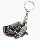 Metal Keyring American Pride USA Flag & Eagle