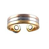 TRI COLOR STYLE SOLID COPPER MAGNETIC RING FINGER 6MM RINGS NATURAL THERAPY by Magnet Jewelry Store