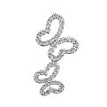 Sterling Silver 2 Clear Cubic Zirconia Joined Open Butterfly Pendant Necklace