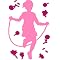 Girl And Skipping - Rope Stickers - Pink