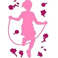 Girl And Skipping - Rope Stickers - Pink