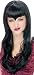 Womens Goth Black Long Vampire Widows Peak Costume Wig Adult Standard