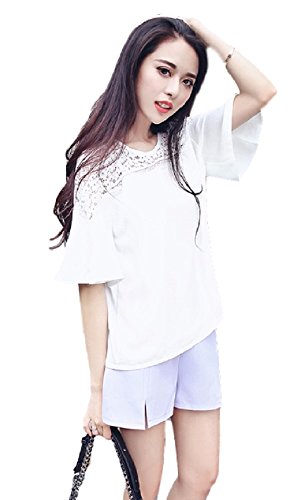 ７分袖カットソー＆ショート丈パンツ ウエストリボン レース 小さいサイズ 春夏物 キレイ系 レディース 婦人服 ノベルティ付属 BRZ0315