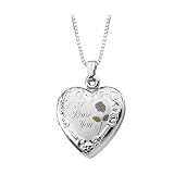 Sterling Silver 20 x 19 MM Heart Shaped Tri-Color Gold ''I Love You'' Pendant with Chain