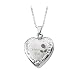 Sterling Silver 20 x 19 MM Heart Shaped Tri-Color Gold ''I Love You'' Pendant with Chain
