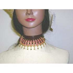 Nc23, Rich Topaz Stone on Antique Gold Necklace with Matching Earrings for Women and Teens