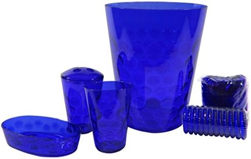 17 Piece Contemporary Bathroom Set Including Shower Curtain, 12 Shower Curtain Rings, Wastebasket, Soap Dish, Toothbrush Holder and Tumbler by Gavo Home TM