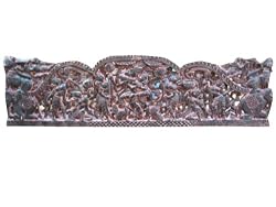 India Carvings Headboards Krishna with Gopis Carved Wood Wall Panel 72"
