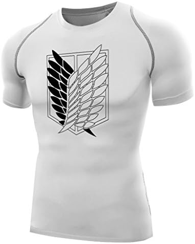 Samm Men's Anime Attack on Titan Freedom Wings Running Short Sleeve Top