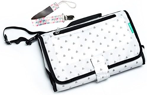 Portable Diaper Changing Station- Bonus Pacifier Clip and Wipes Case - Little Loved Ones Best Detachable Organizer - Waterproof, Foam Padded Travel Kit