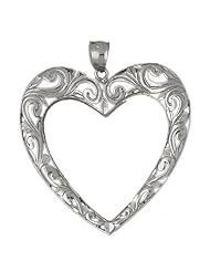 Clevereves14K White Gold Pendant Heart 10 - Gram(s)