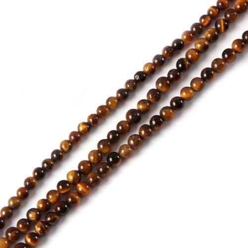 3mm round gemstone tiger eye beads strand 15"