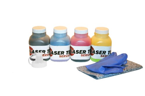 Laser Tek Services ® Toner Refill Kit 4 Pack Compatible with Brother HL-3040 3070 TN-210 TN210BK TN210C TN210M TN210Y