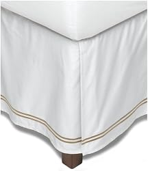 Pinzon 400-Thread-Count 100% Cotton Sateen Hotel Satin Stitch California King Bed Skirt, Taupe