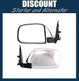 New Driver Side Mirror LH, 1989-1995 Toyota Pickup, Manual, Non-Heated, Manual Folding, Corner Mount, Flat Glass, Chrome Cap