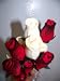 Forever Wooden Roses 1 Dozen Red/black Tip and White
