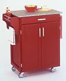 Search : Small Red Finish Cart with Salt & Pepper Granite Top