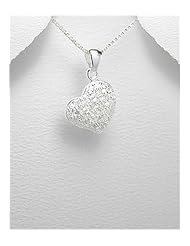 Heart CZ Pendant Necklace In Sterling Silver