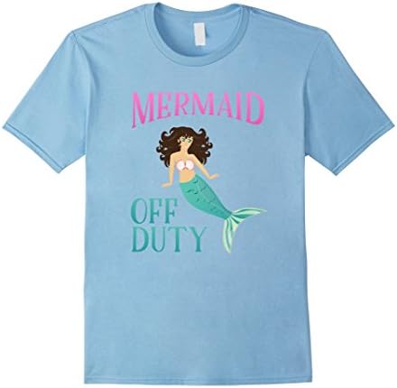 Men's Mermaid Off Duty Funny Cute Swimming Happy Lovers Tee Shirt Medium Baby Blue
