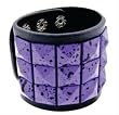 PURPLE PAINT SPLATTER PYRAMID STUD LEATHER BRACELET