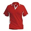 Mens Color Blocked Wicking Polo, Red