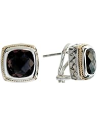Balissima By Effy Collection Sterling Silver and 18k Yellow Gold Smoky Quartz Earrings