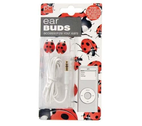 Ladybug Novelty Gift MP3 player HEADPHONES EAR bud ipod earbuds head phones