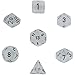 Polyhedral 7-Die Frosted Dice Set - Clear with Black