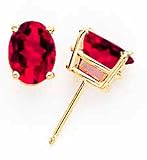 14k 8x6mm Oval Ruby Earrings
