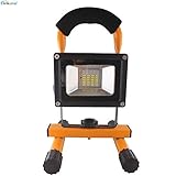 充電式　ポータブル投光器 10W LED投光器 フラッドライト 昼白色 広角 防水加工　角度を調整しできる