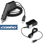 Creative Lab Zen V and V Plus Bundled Home Travel Wall Charger and 12v Rapid Cigarette Lighter Adapter Charger