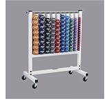 TKO 823VPAC Dumbbell Rack Pack with Casters & Vinyl Dumbbells, Silver Metallic