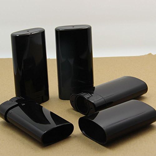 5/10/20PCS Deodorant Mini Containers Empty Oval Lip Balm Tubes Black 15ml Mini (20)