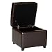Kitchen & Housewares : Baxton Furniture Studios Leather Storage Ottoman, Espresso Brown