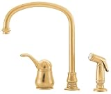 American Standard 3821.831.099 Jasmine Single-Control Kitchen Faucet with Hi-Flow Spout and Concealed Mounting, Polished Brass