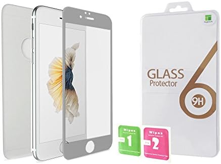 Apple iPhone 6 6s 4.7" inch display 3D Curved Titanium Alloy Edge Front+Full back tempered glass screen protector film Model A1522, A1524, A1593, A1634, A1687, A1699 color conversion(Grey space)