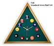 Oak Triangle Billiard Clock Standard Green Mali Felt