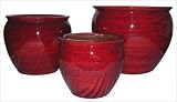 Alpine NAG300BR Euro Planters in Bamboo Red (Set of 3)