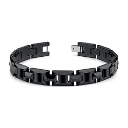 Black Ceramic H Style Link Bracelet for Men