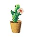 Cactus Plant - Pink Flowers - Brown Pot - Potted Plants - Desert - Iron on Applique/Embroidered Patch