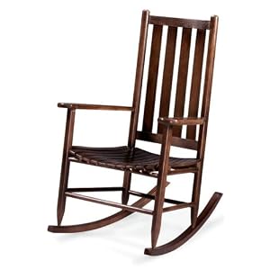 Adult Classic Rocker With Slat Seat, SLATTED, WALNUT by 