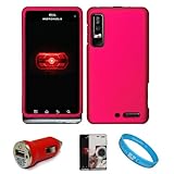 Hot Pink 2 Piece Protective Snap-On Hard Case Cover for Motorola Droid 3 Ve ....